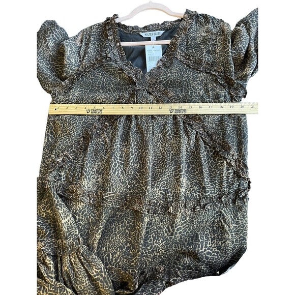 NWT Walter Baker Nala Gabriella Dress Leopard Animal Print Tiered Ruffle Large - Picture 11 of 11